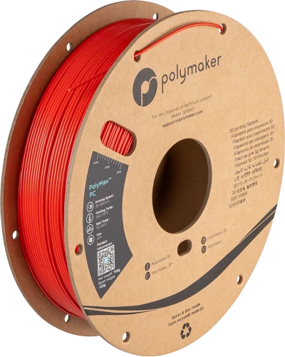 Polymaker PolyMax PC Czerwony / 1.75mm/ 0.75 kg